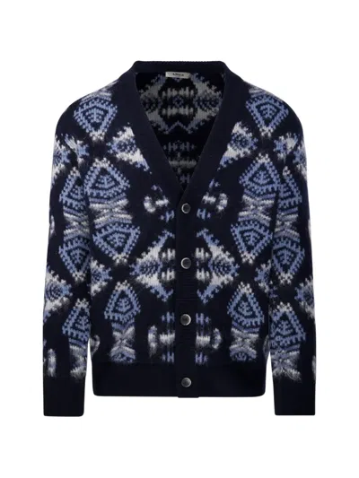Altea Geometric-pattern Cardigan In Blue
