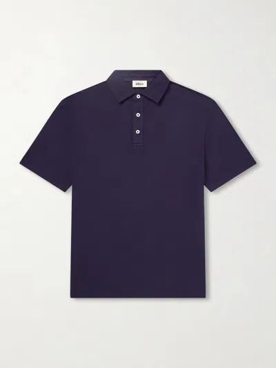 Altea Greg Cotton-blend Piqué Polo Shirt In Purple