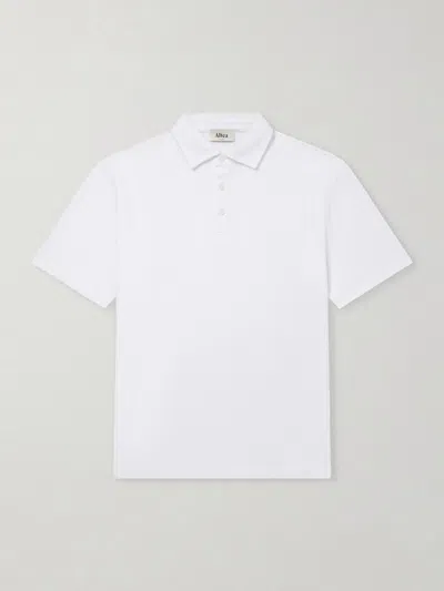 Altea Linen And Cotton-blend Polo Shirt In White