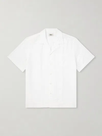 Altea Hadley Seersucker Cotton Shirt In White