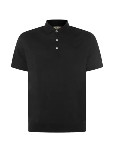 Altea Half-button Polo Shirt In Black