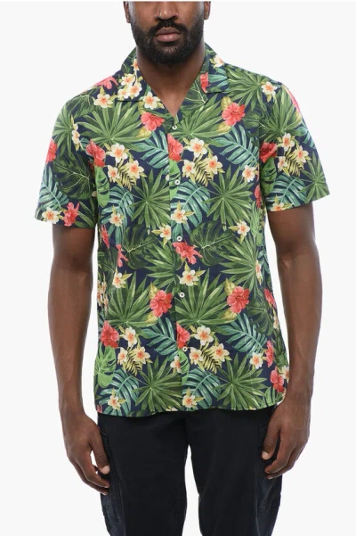 Altea Hawaiian-printed Baker Shirt In Green