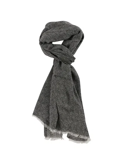 Altea Herringbone-pattern Frayed Scarf In Yellow