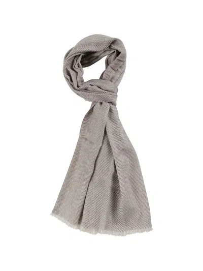 Altea Herringbone-weave Frayed Scarf In Yellow