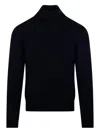 Altea Virgin Wool Classic Turtleneck Sweater In Blue