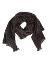 Altea Houndstooth-pattern Yak Scarf In Brown
