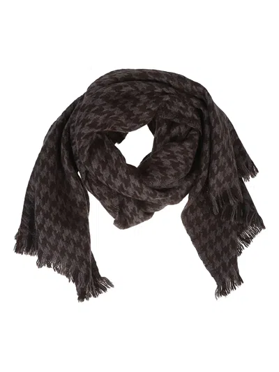 ALTEA HOUNDSTOOTH-PATTERN YAK SCARF