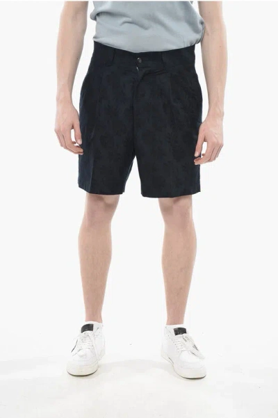 Altea Jacquard Cotton Shorts Tangeri With 1 Pleat In Black