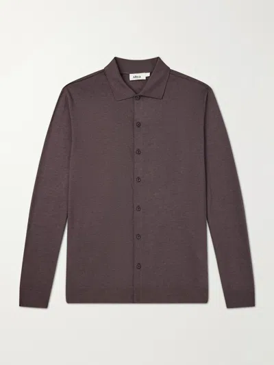 Altea Julius Lyocell And Cotton-blend Jersey Shirt In Brown