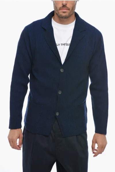 Altea Knitted Blazer With Patch Pockets In Blue