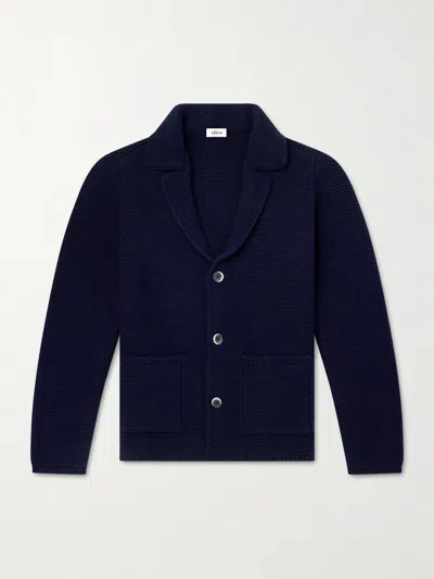 Altea Knitted Virgin Wool Blazer In Blue