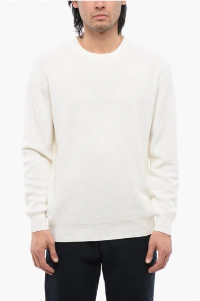 Altea Linen-blended Crewneck Sweater In White