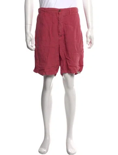 Pre-owned Altea Linen Chino Shorts In Pink