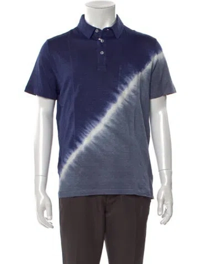 Pre-owned Altea Linen Collar Polo Shirt W/ Tags In Blue