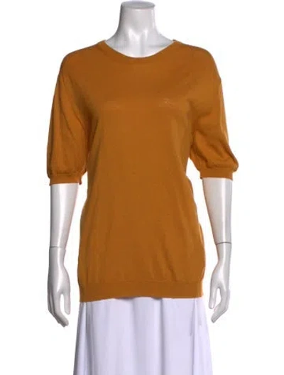 Pre-owned Altea Linen Crew Neck Top In Orange