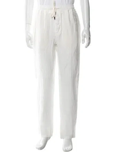 Pre-owned Altea Linen Joggers In White