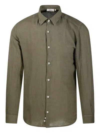 Altea Linen Long-sleeve Shirt In Green