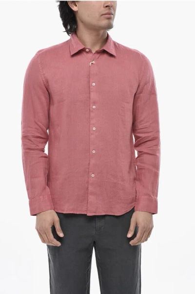 Altea Linen Shirt Bond Solid-color In Pink