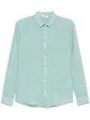 Altea Mercer Slim-fit Garment-dyed Linen Shirt In Grün