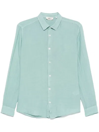 Altea Mercer Slim-fit Garment-dyed Linen Shirt In Blue