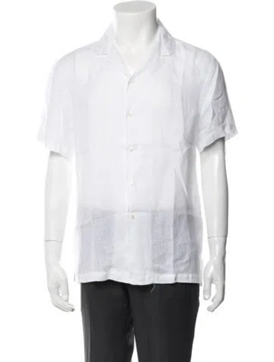 Pre-owned Altea Linen Short Sleeve Shirt In Neutrals
