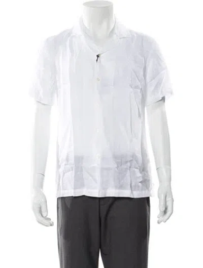 Pre-owned Altea Linen Short Sleeve Shirt W/ Tags In White