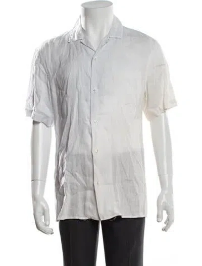 Pre-owned Altea Linen Short Sleeve Shirt In White