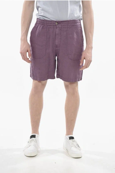 Altea Linen Shorts Fatigue With 4 Pockets In Purple