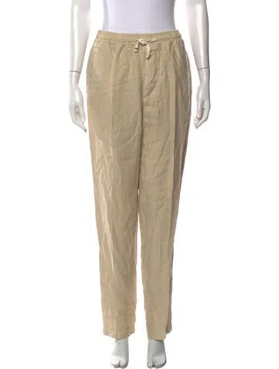 Pre-owned Altea Linen Straight Leg Pants In Neutral