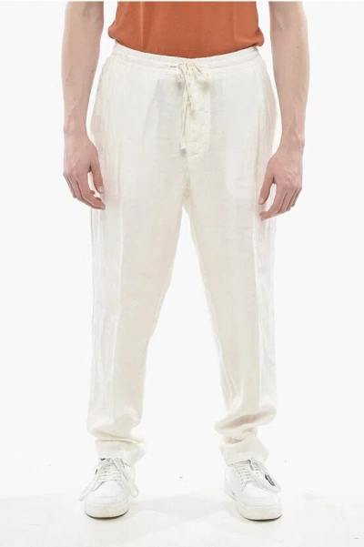 Altea Linen Trousers Mattia, Solid In Neutral