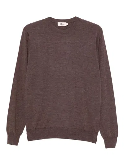 Altea Long Sleeve Crew-neck Sweater In Brown