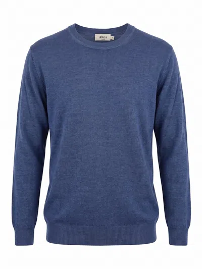 Altea Long Sleeve Crew-neck Sweater In Blue