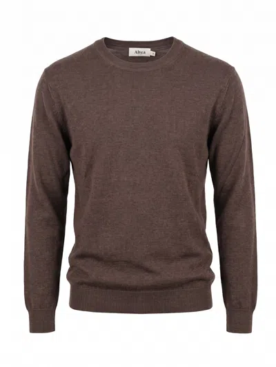 Altea Long Sleeve Crew-neck Sweater In Brown