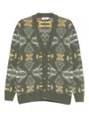 Altea Long Sleeve Jacquard Cardigan In Green