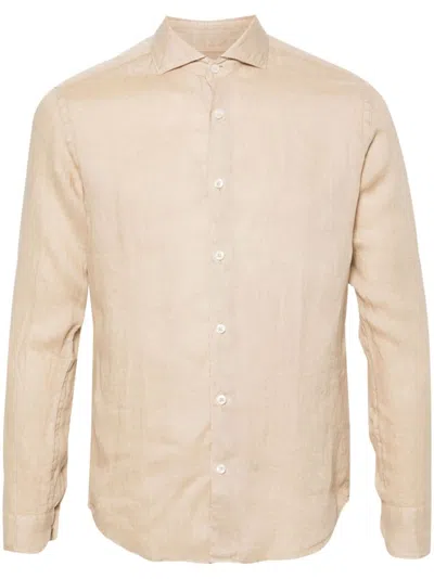 Altea Long-sleeve Linen Shirt In Neutrals