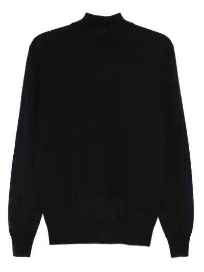 Altea Long Sleeve Mock-neck Sweater In Blue
