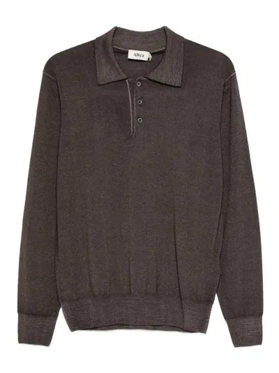 Altea Long Sleeve Polo-neck Sweater In Brown