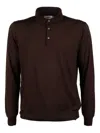 Altea Long-sleeve Polo Shirt In Brown