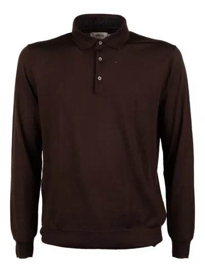 Altea Long-sleeve Polo Shirt In Brown