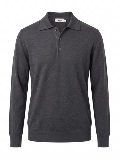 Altea Long Sleeve Polo-neck Sweater In Gray