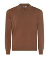 Altea Long-sleeved Polo Jumper In Brown