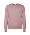 Altea Cotton Wool Rasata Crewneck Sweater In Pink
