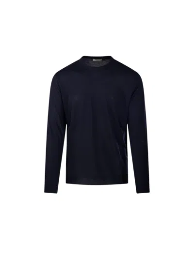 Altea Long-sleeve Crew-neck T-shirt In Blue