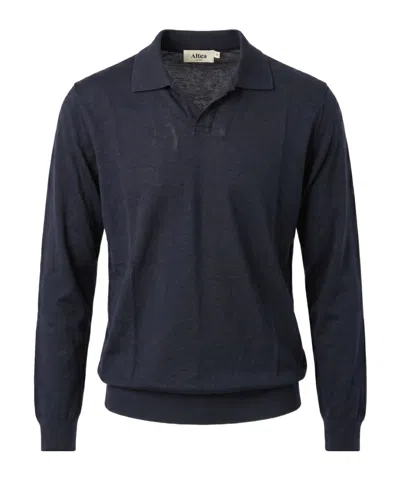 Altea Long-sleeve Polo Shirt Production In Blue