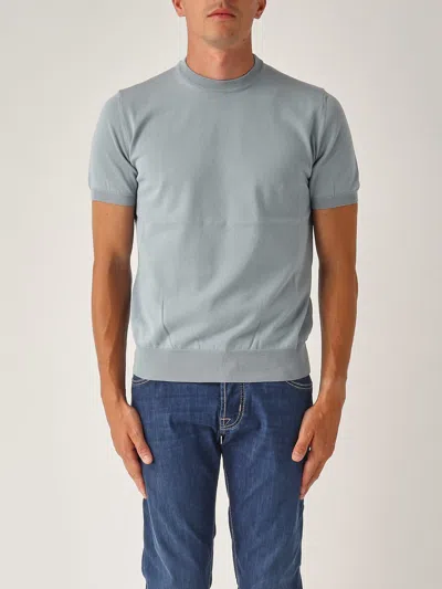 Altea Maglia M/c Girocollo Cot. Rasato Con Balza T-shirt In Blue