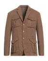 Altea Man Blazer Brown Size 42 Cotton, Linen