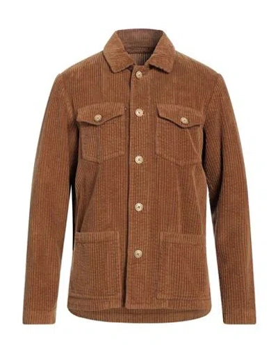 Altea Man Suit Jacket Camel Size M Cotton In Beige