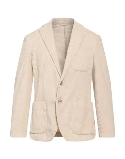 Altea Man Suit Jacket Cream Size 40 Cotton In White