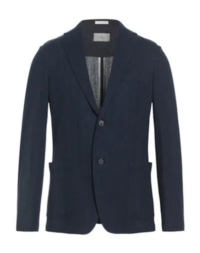 Altea Man Blazer Navy Size M Cotton, Polyester In Blue