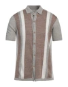 Altea Man Cardigan Brown Size Xl Linen, Cotton